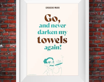 グルーチョ・マルクスの名言アートプリント、おもしろホームスタイルポスター、フレームなし