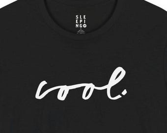 Cool Cursive Script Tee Shirt, Simple Classic Unisex Gift for Husband Wife Best Friend, Unique Handdrawn Text Relaxing Lounge Wear Top