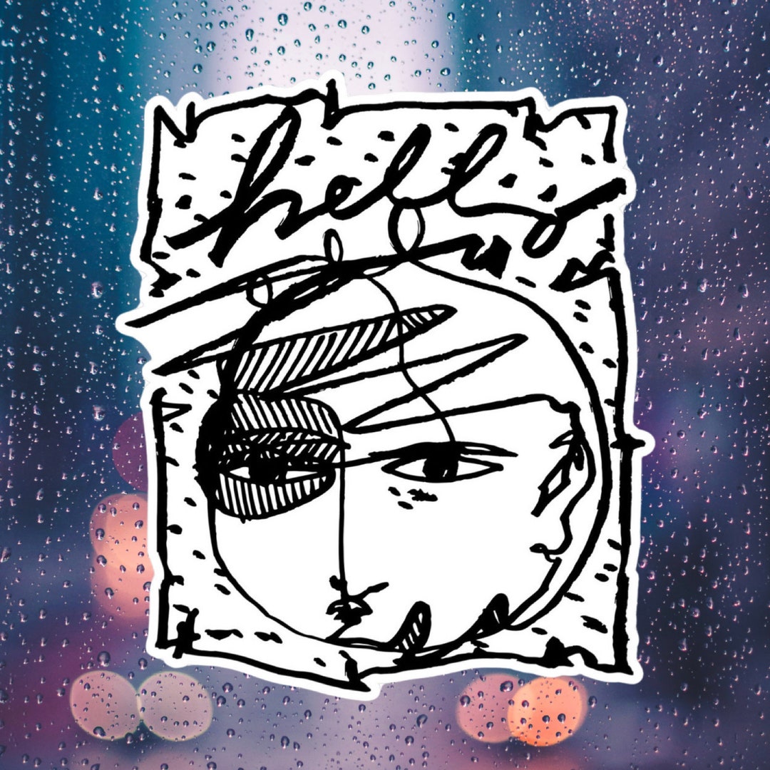 Hello Abstract Face Sticker, Gift for Son Kid Mom Dad Friend Artist ...