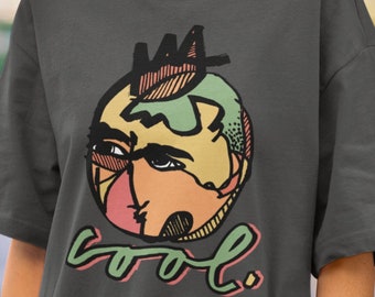 Cool Leader Abstract Face Shirt, Rasta King Crown Fall Tee, Leadership Love Motivation T-shirt, Contour Line Face, Comfort Colors Pepper