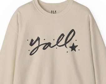 Yall Trending Southern Star Twang Sweatshirt, Gift for Husband Wife Best Friend Western Tennessee Alabama Vacation Event, Comfy Lounge Wear