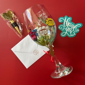 Hand-Painted wine glasses| Floral-themed| wine glasses| Elegant glassware| wild flowers| Gift for Wedding| Bride| Birthday|for her|new house