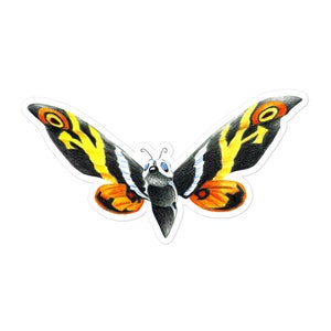Mothra 3&quot;/4&quot;/5.5&quot; Stickers
