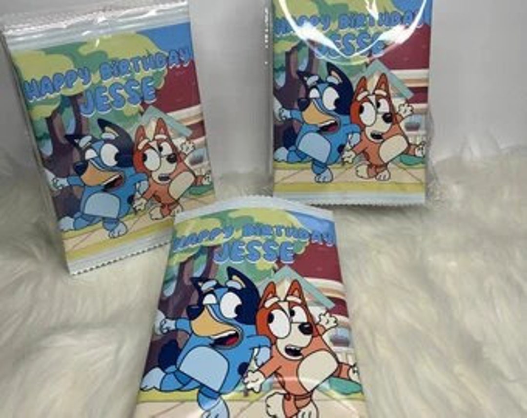 Blue Inspired on Blue Chip Bag/ Treat Bag Personalized, Blue Party