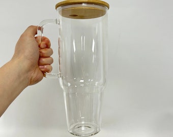Collegiate University of Georgia Stanley Style 40oz Tumbler with Screw on 3  position lid, Handle & Straw