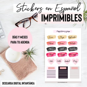 stickers in spanish planner instant digital download etsy