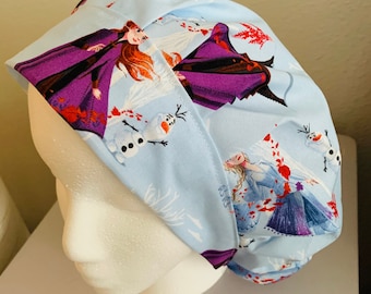 Disney Frozen BOUFFANT SCRUB CAP For Nurses Disney Christmas Bouffant Scrub Cap For Nurses Scrub Cap For Doctors Scrub Cap For Nurses