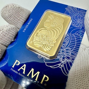 REPLICA 1 Ounce Gold Bar AAA Replica Gold-Plated Bullion Ingot - Movie Prop Faux 24K