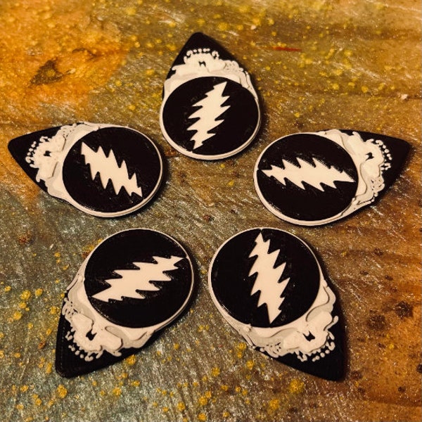 The Dead - Skull & Lightning Bolt Guitar Picks