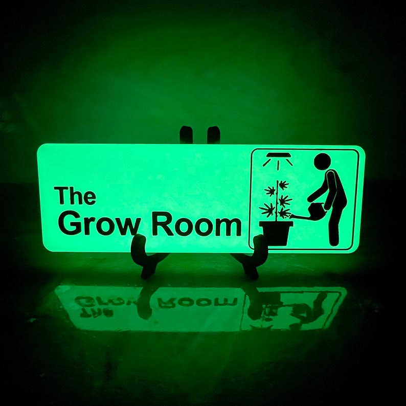 The Grow Room Sign - Glow in the Dark - Growers Plaque 