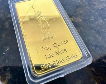 1オンス アメリカンゴールドバー レプリカ 自由の女神像 - 金メッキ地