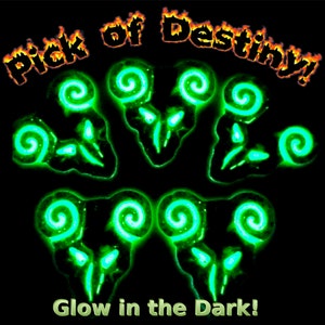 The Pick of Destiny! - X5 Official Replica from the Tenacious D Movie! - 5 Five Pick Pack - Glow in the Dark Edition