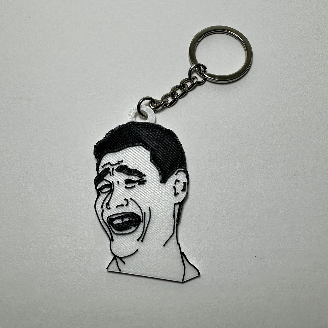 Scared Yao Ming Memechain Meme Keychain Gift Etsy