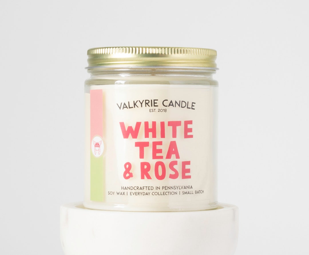 White Tea & Rose Candle Etsy