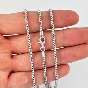 1.8mm Franco 925 Sterling Silver Italian Solid Chain Rhodium Plated