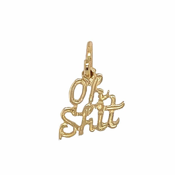 14k Gold Oh Shit Small Charm Yellow Gold