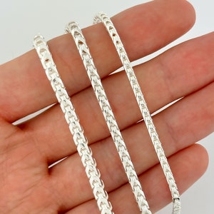 Franco 925 Sterling Silver Italian Heavy Solid Chain Square Franco High Polish