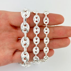Puffed gucci link chain silver hot sale