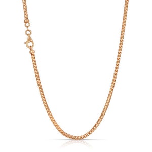 Solid 14k Rose Gold Italian Franco Chain Diamond Cut Necklace Italian Necklace
