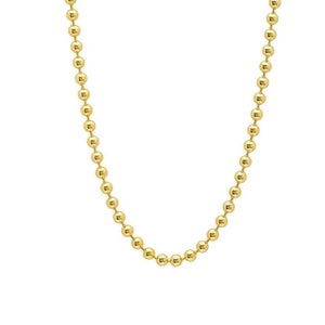 Solid 14k Yellow Gold Italian Ball Bead Chain Classic Necklace in Various Lengths and Thicknesses