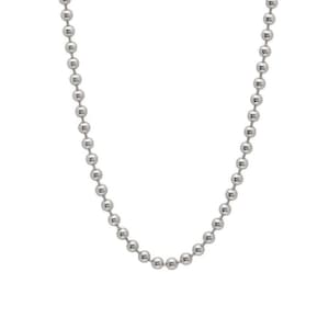 White gold ball chain best sale necklace