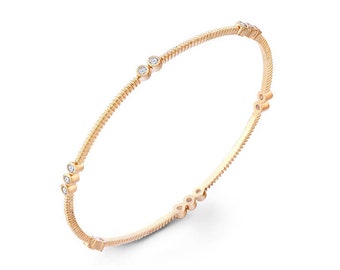 Set of Three Gold Colored Brass Cuff Bracelets with Two sterling silver tube Set White CZ/'s 0031
