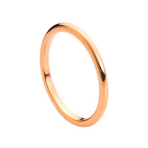 Thin Rose Gold Stacking Ring 2mm Thin Ring Minimalist Ring Tungsten Rose Gold Band