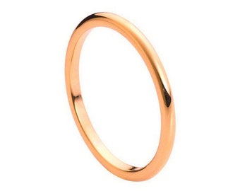 Thin Rose Gold Stacking Ring 2mm Thin Ring Minimalist Ring Tungsten Rose Gold Band