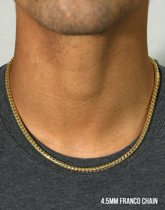 14K Solid Rose Gold Franco Chain Necklace 16\