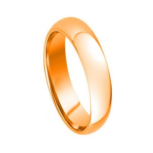 Rose Gold Tungsten Ring Women&#39;s High Polish Tungsten 5mm Wedding Band Personalized Ring