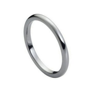 Thin Silver Tungsten Stacking Ring 2mm Thin Ring Minimalist Ring Tungsten Band
