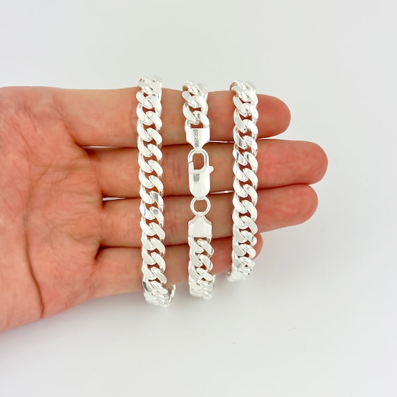 8mm 925スターリングシルバー キューバカーブリンクチェーンネックレスまたはブレスレット キューバンカーブリンクチェーンネックレスまたはブレスレット  スターリングシルバー 3mm イタリア製 キューバンカーブリンクチェーンネックレスまたはブレスレット スターリング ... [.iced-out.] 925 スターリング シルバー Curb Chain ブレスレット - CURB 11mm