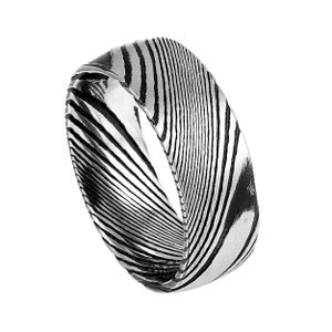 8mm Damaskus Stahl Ring Herren Ehering Hochzeitsband Edelstahl Ehering