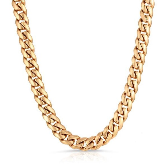 14k ローズゴールド マイアミ キューバン チェーン クラシック