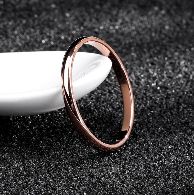 Rose Gold Stacking Ring Simple Wedding Ring Minimalist Etsy
