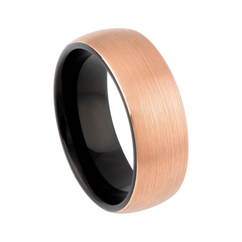 Rose Gold Tungsten Ring His & Hers Tungsten Wedding Band Tungsten ...