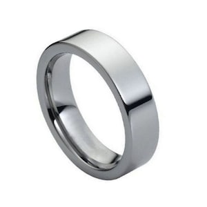 6mm Tungsten Ring Pipe Cut Wedding Band Brushed Finish Silver Personalized Ring