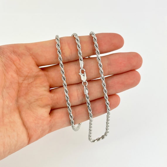 Rope Chain Necklace | Rope Chain Bracelet | Outspoke Official Rhodium / 22 x 24