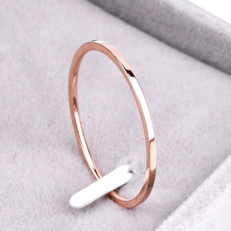 Ultra Thin Rose Gold Stacking Ring - Thin Ring - Minimalist Ring - Ro…