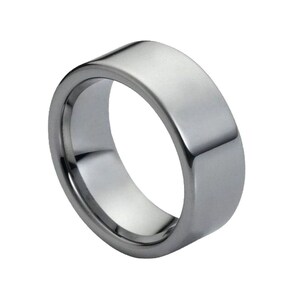 Silver Tungsten Ring 9mm Pipe Cut Wedding Band Personalized Engraved