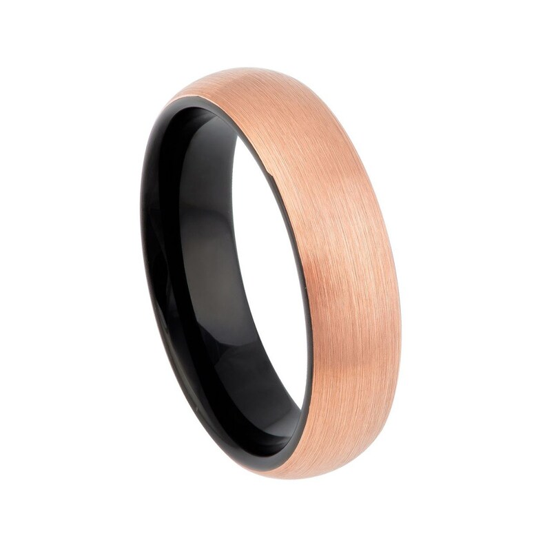 Rose Gold Tungsten Ring His & Hers Tungsten Wedding Band Tungsten ...