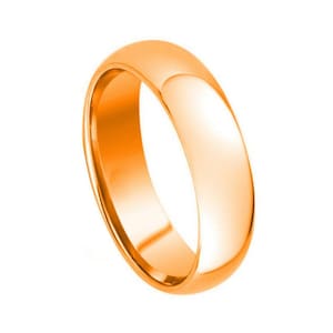 Rose Gold Tungsten Ring Women&#39;s High Polish Tungsten 7mm Wedding Band Personalized Ring