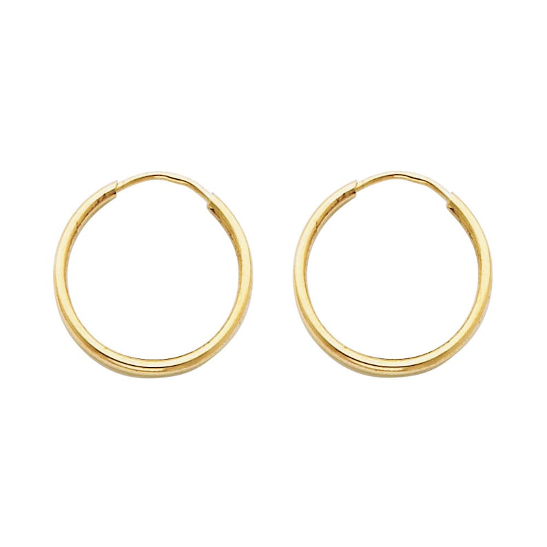 Small 14k Solid Gold Hoop Earrings Dainty Huggie Hoop Earrings Etsy