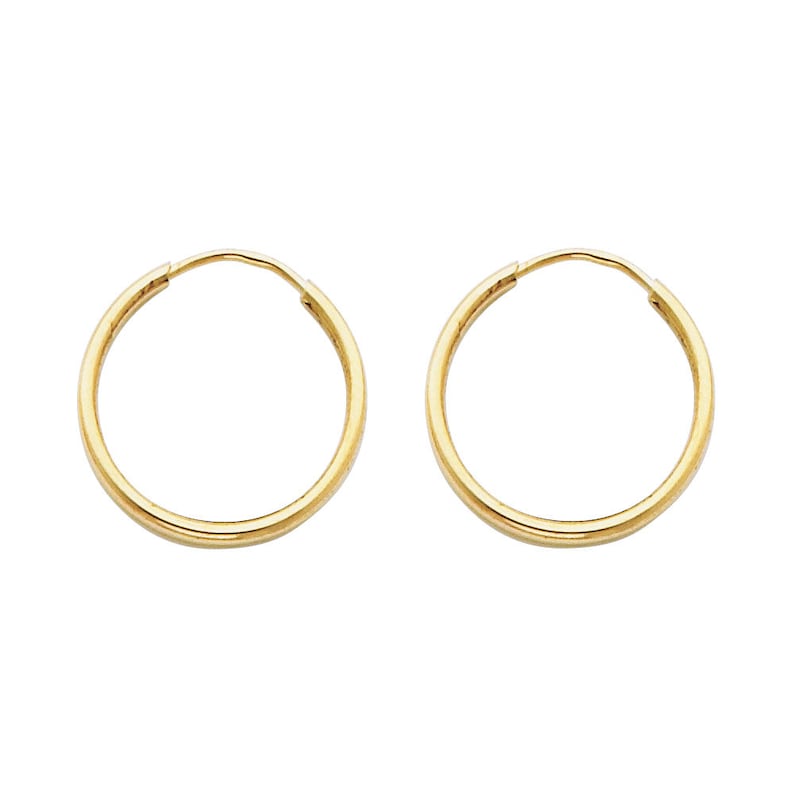 Small 14k Solid Gold Hoop Earrings Dainty Huggie Hoop Earrings - Etsy