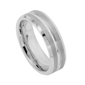 Plata tungsteno alianza banda 7mm confort ajuste oro su y su anillo de tungsteno