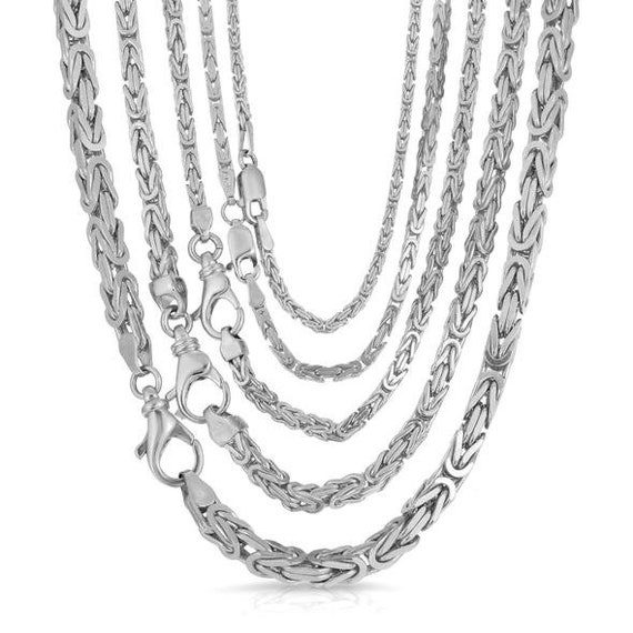14k White Gold Byzantine Chain Classic 