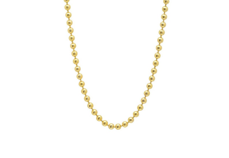 Solid 14k Yellow Gold Italian Ball Bead Chain Classic Necklace Etsy