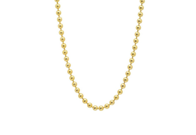 Solid 14k Yellow Gold Italian Ball Bead Chain Classic Necklace in Various Lengths and Thicknesses