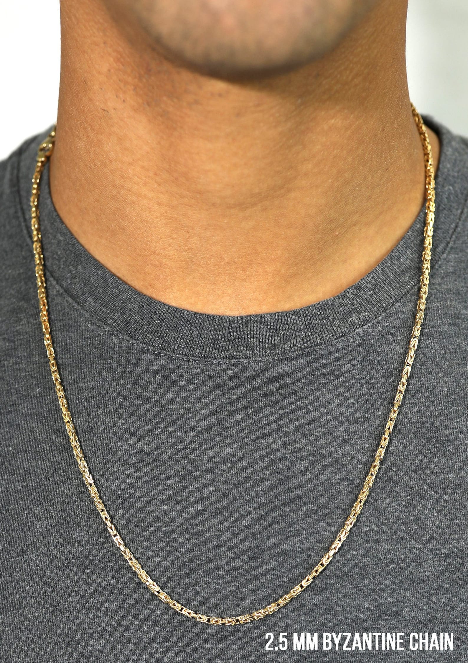 14k Yellow Gold Byzantine Chain Classic Necklace - Etsy