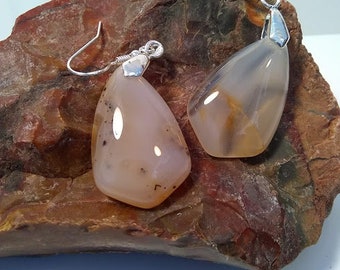 Dendritic Agate Earrings,Scenic Stone Earrings ,Dendritic Pendant Earrings,Dendritic Agate Earrings. Dendritic Agates Scenic Agates